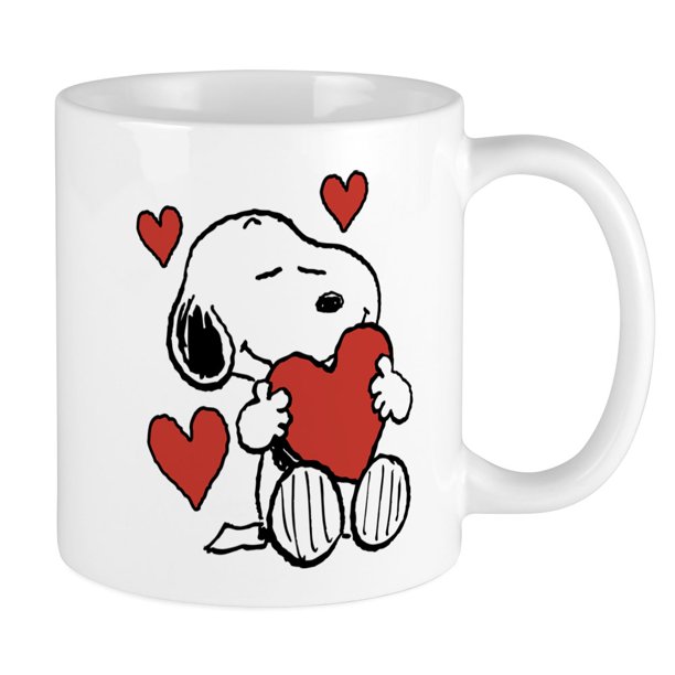 Snoopy On Heart Mugs - Ceramic Coffee Mug