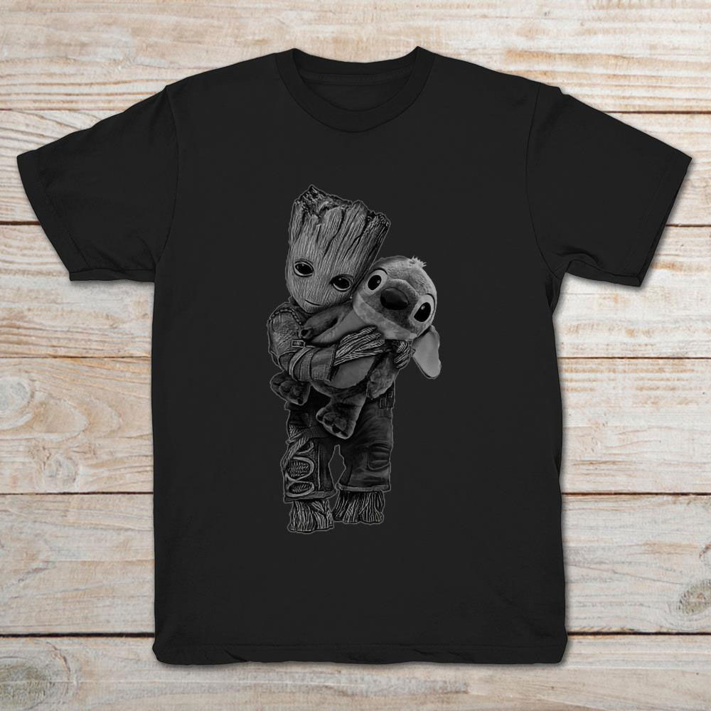 Baby Groot Hug Stitch Shirt, Best Gift For Movie Fan