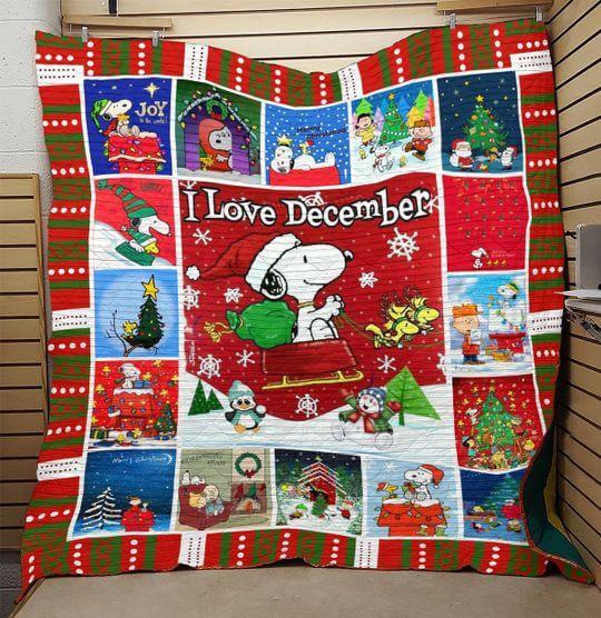 Celebrating Christmas With Snoopy Fleece Blanket