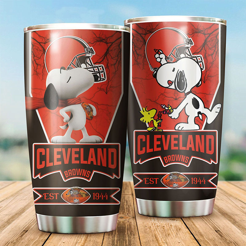 Cleveland Browns Snoopy All Over Print 3D Tumbler