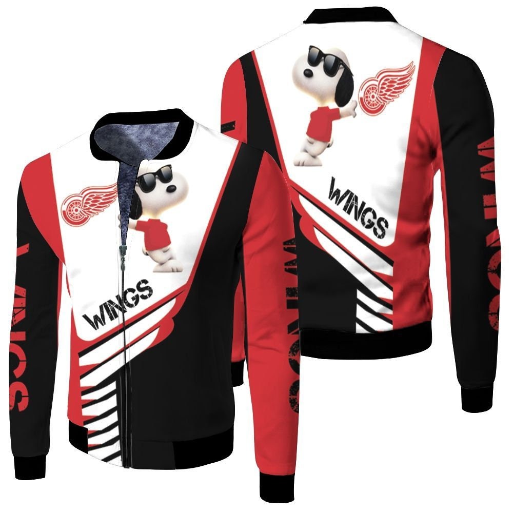 Detroit Red Wings Snoopy For Fans Men's Bomber Jacket