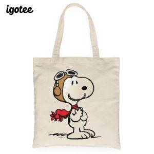 Peanuts Snoopy The Flying Ace Canvas Tote Bag