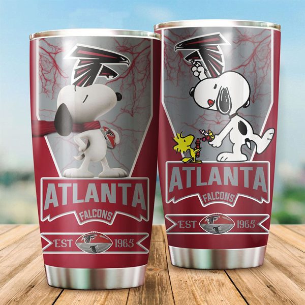 Atlanta Falcons Snoopy All Over Print 3D Tumbler