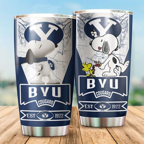 BYU Cougars Snoopy All Over Print 3D Tumbler