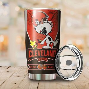Cleveland Browns Snoopy All Over Print 3D Tumbler1