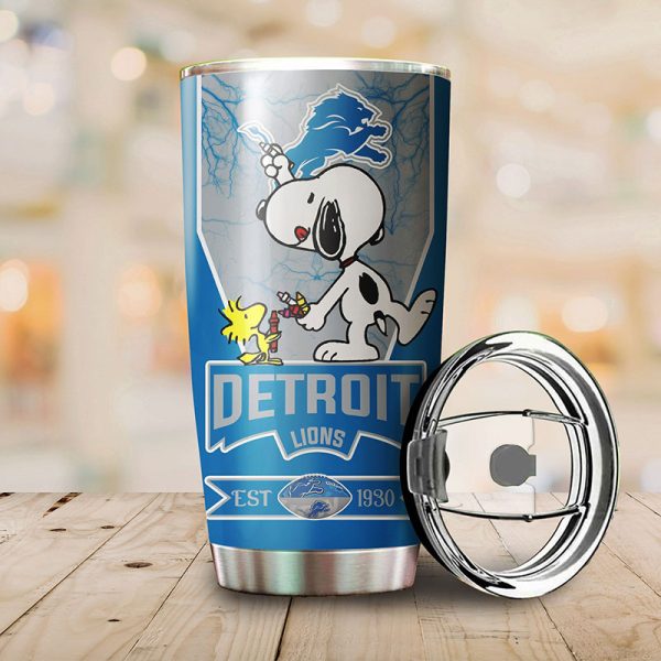 Detroit Lions Snoopy All Over Print 3D Tumbler1