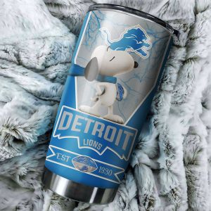 Detroit Lions Snoopy All Over Print 3D Tumbler2