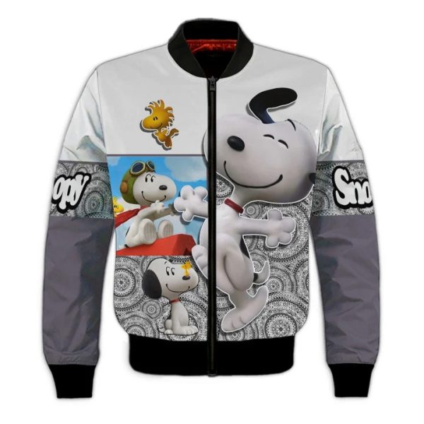 Funny Snoopy Woodstock 3D Bomber Jacket For Men Women