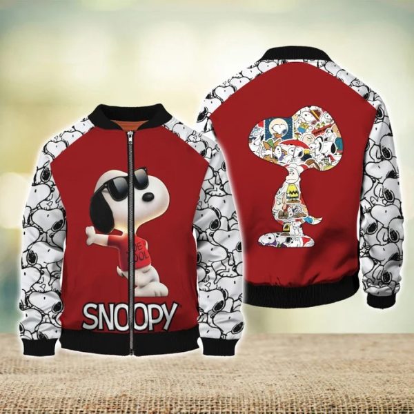 Joe Cool Snoopy Peanut Lovers Full Print 3D Bomber Jacket G09