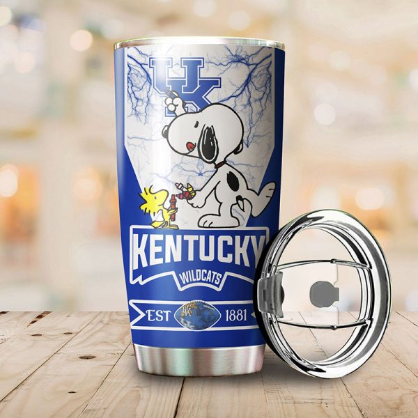 Kentucky Wildcats Snoopy All Over Print 3D Tumbler2