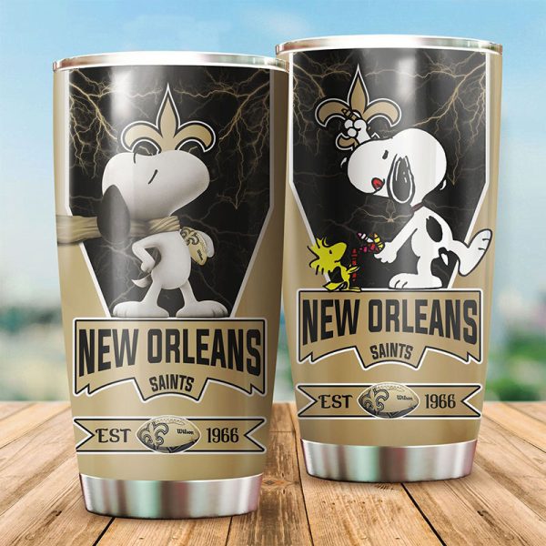 New Orleans Saints Snoopy All Over Print 3D Tumbler 1