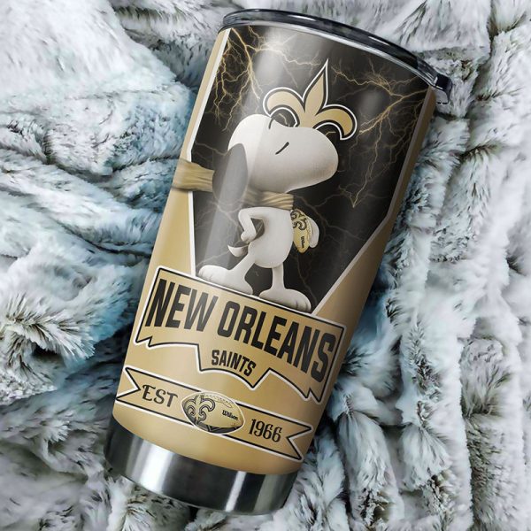 New Orleans Saints Snoopy All Over Print 3D Tumbler2 1
