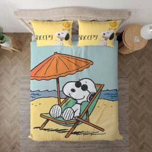 Peanuts Snoopy At The Beach Snoopy Fan Gift Snoopy Duvet Quilt Bedding Set2
