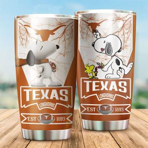 Texas Longhorns Snoopy All Over Print 3D Tumbler