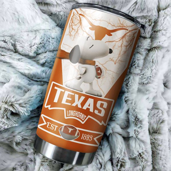 Texas Longhorns Snoopy All Over Print 3D Tumbler2