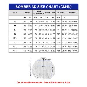 size bomber jacket