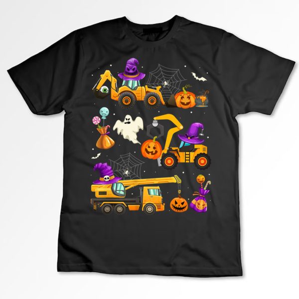 1 Construction Vehicle Halloween Crane Truck Pumpkin Boys 9I1md