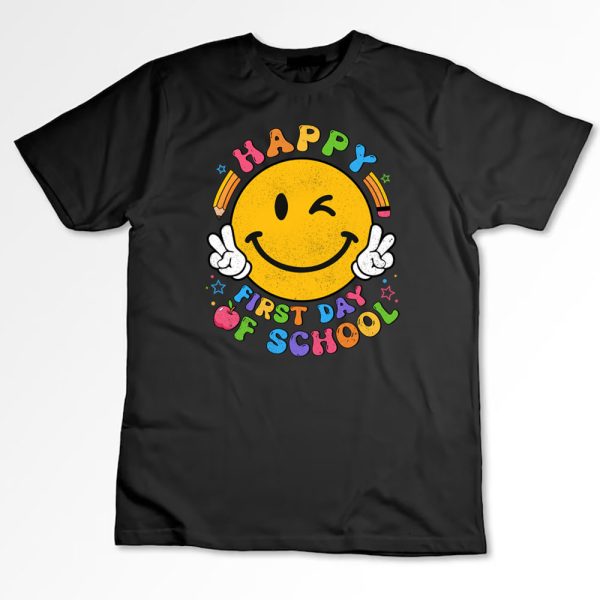 1 Funny Happy First Day Of School Grunge Groovy Back To School oS1eJ