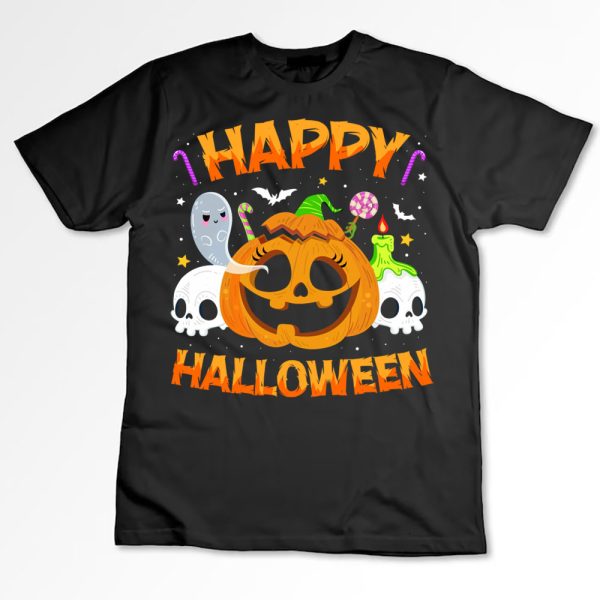 1 Happy Halloween Trick Or Treat Pumpkin Cute Ghost Halloween WiRWa