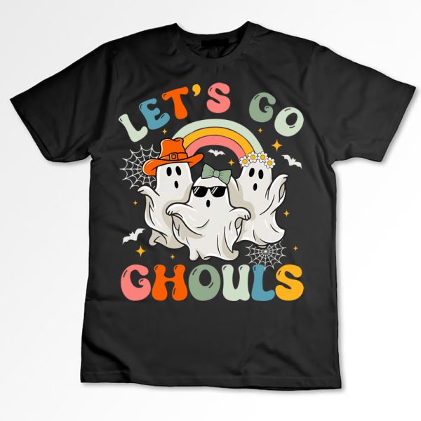 1 Lets Go Ghouls Halloween Cute Ghost Groovy Scary Costume JpejG