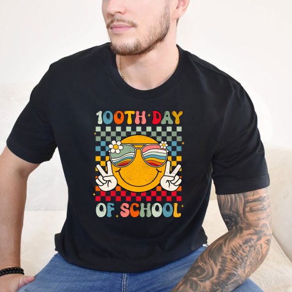 2 Happy 100th Day Of School Funny Sunglass Groovy Teacher Kids