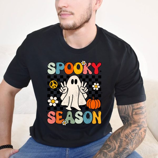 2 Retro Groovy Hippie Halloween Cute Ghost Spooky Season Gs6R6