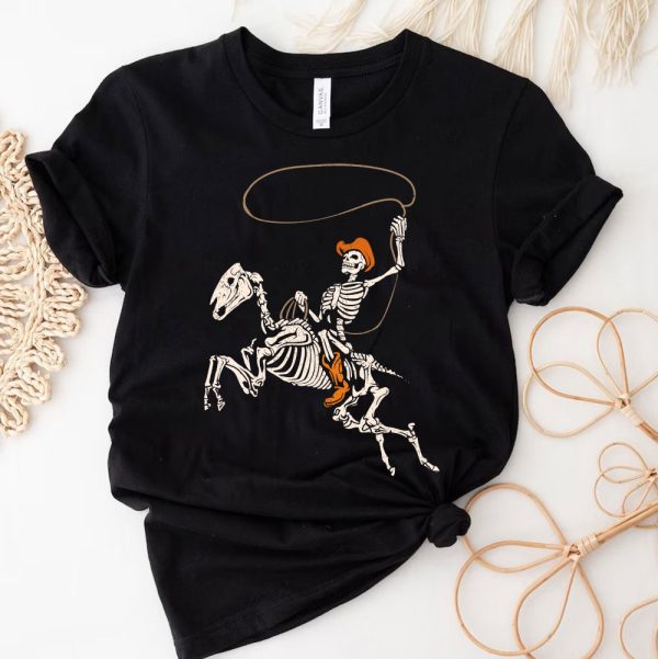 3 Funny Skeleton Cowboy Riding Horse Halloween Equestrian qQG4F