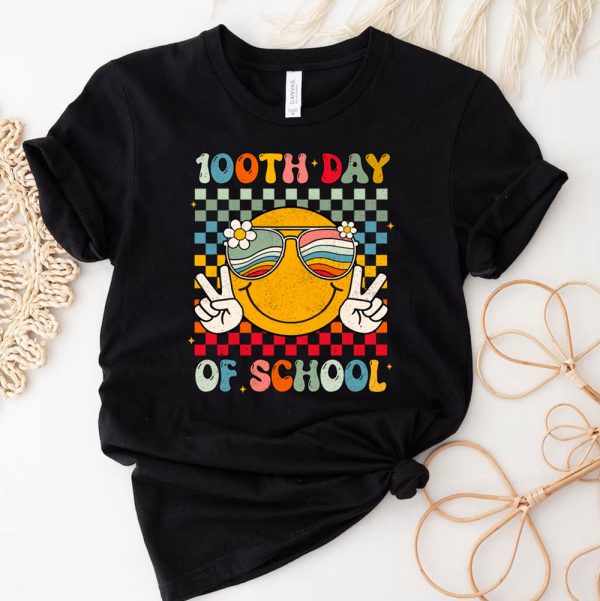 3 Happy 100th Day Of School Funny Sunglass Groovy Teacher Kids HuJ2m