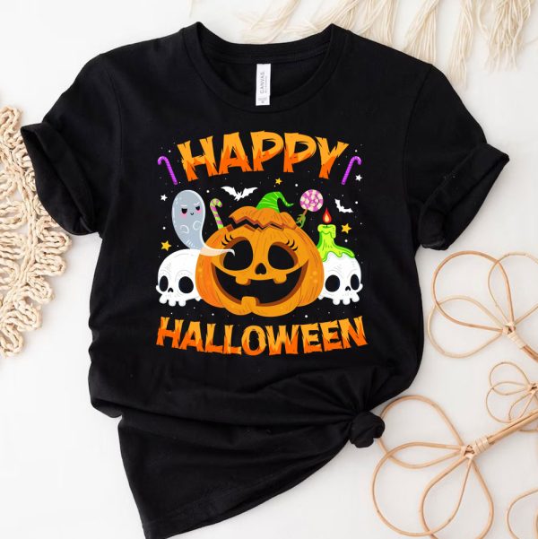 3 Happy Halloween Trick Or Treat Pumpkin Cute Ghost Halloween Ztvo0