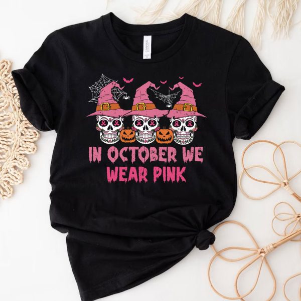 3 In October We Wear Pink Funny Skull Halloween Breast Cancer zwbDi