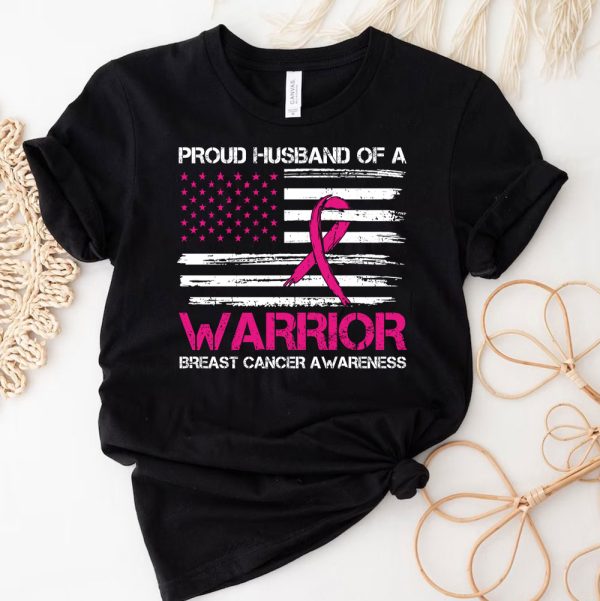 3 Proud Husband Of A Warrior Breast Cancer Awareness Squad KIvg0